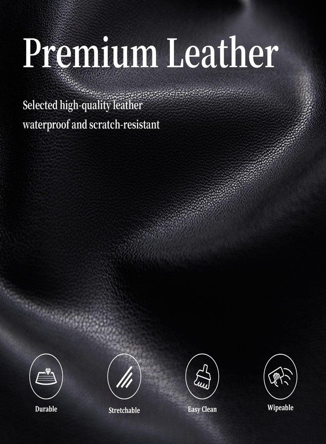 أغطية كراسي بار من الجلد الصناعي مع مساند ظهر، أغطية كراسي بار مقاومة للماء، قابلة للغسل والمسح، أغطية كراسي بار عالية الظهر، واقيات كراسي للحانات والمقاهي وغرف الطعام (أسود، عبوة من 4 قطع) - Image 3